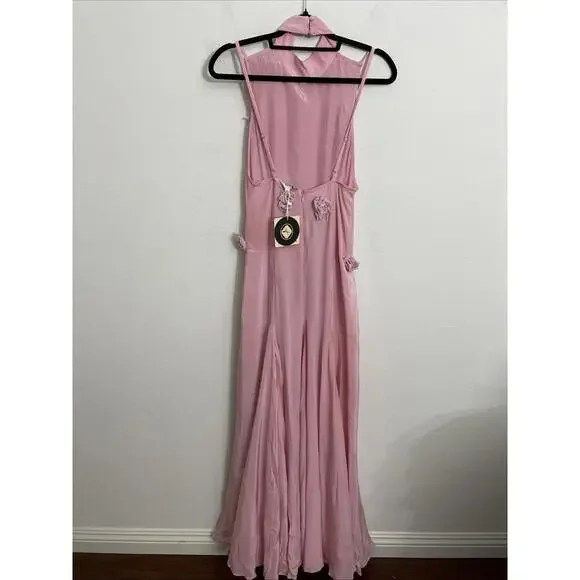 La Fuori Backless Maxi Dress in Ostrich Feather Pink XS NWT $780msrp - Picture 11 of 14